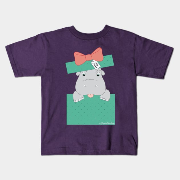 I Want a Hippopotamus for Christmas, Pastel © GraphicLoveShop Kids T-Shirt by GraphicLoveShop